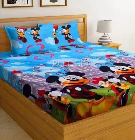 Cotton Double Bed Bedsheet Pack of 1 with 2 Pillow Covers