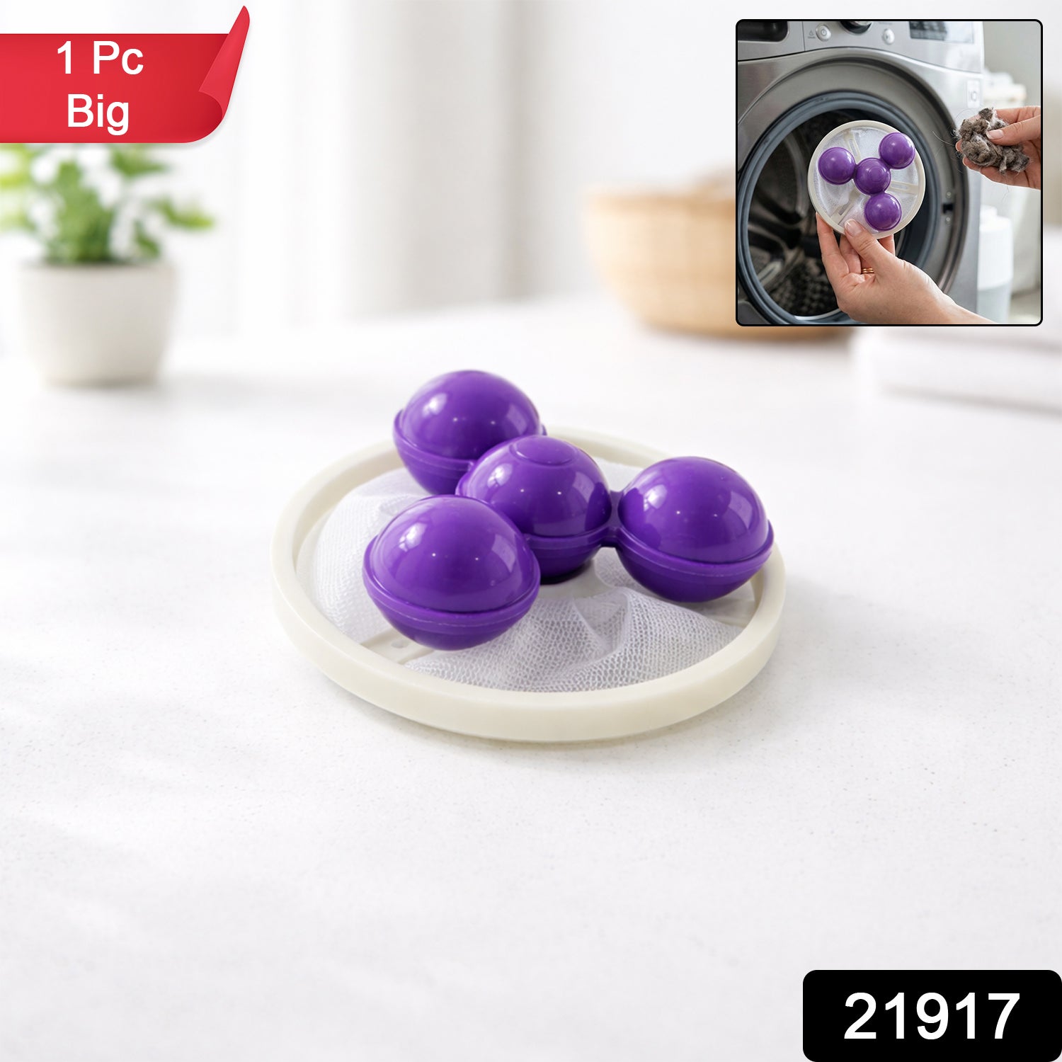 Reusable Washing Machine Lint Remover Ball With Mesh Filter Big Size 1 Pc