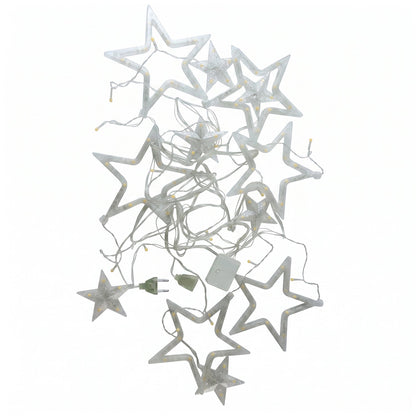 White star LED string light set by Wukusy, featuring warm fairy lights perfect for decorative indoor or outdoor ambiance.
