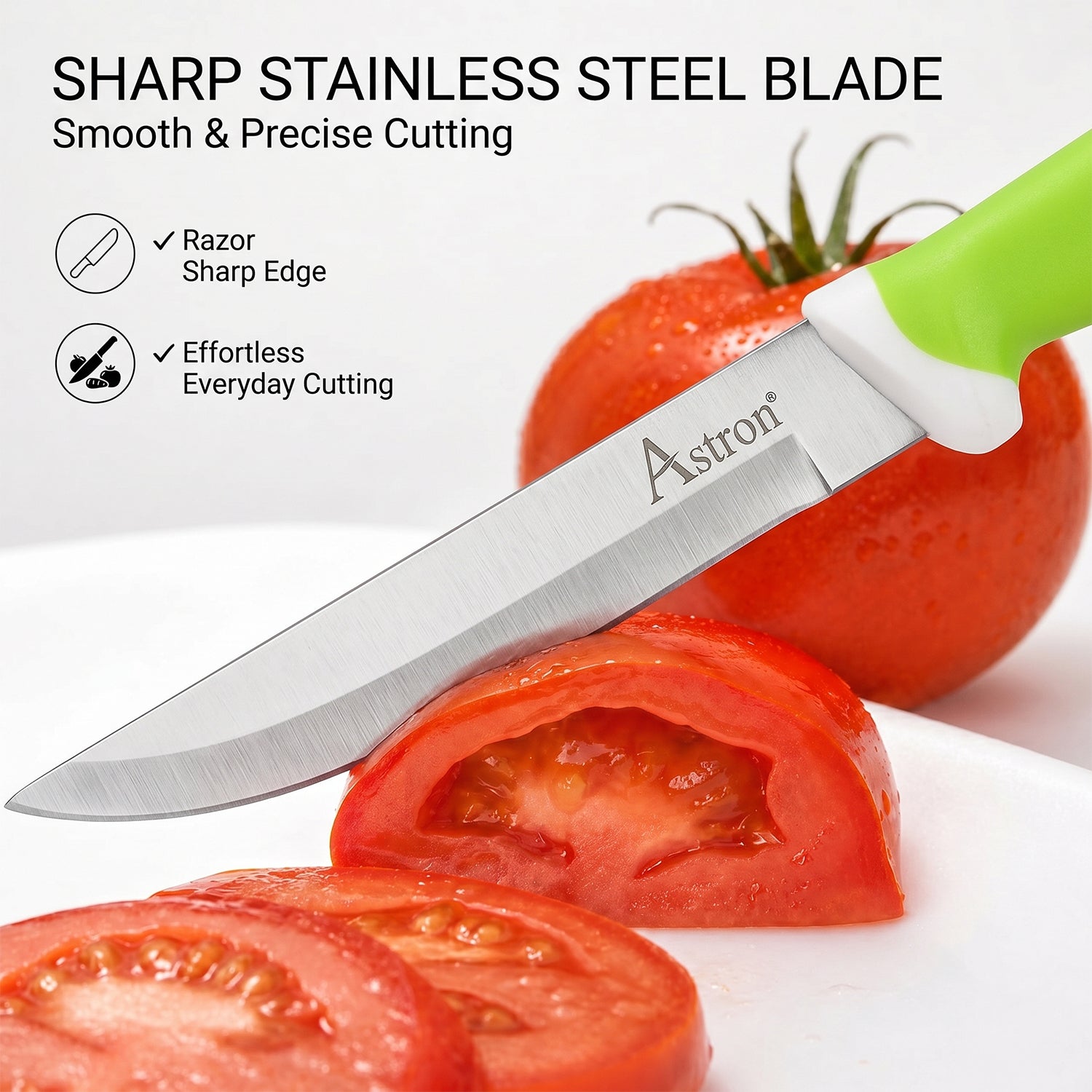 Mix Design Ss Kitchen Knife 9 Inch Stainless Steel With Plastic Handle (1 Pc)