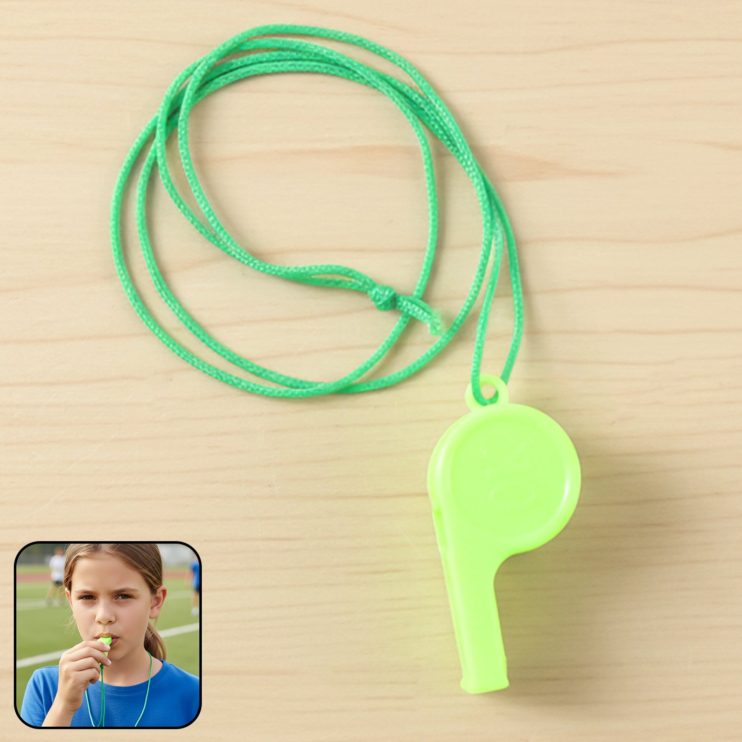 Plastic Sports Whistle With Neck Lanyard Loud Safety Whistle (1 Pc Mix Color)