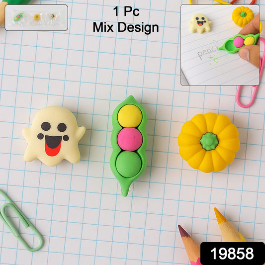 Cute cartoon eraser by Wukusy featuring colorful mixed designs, perfect for office or school use.