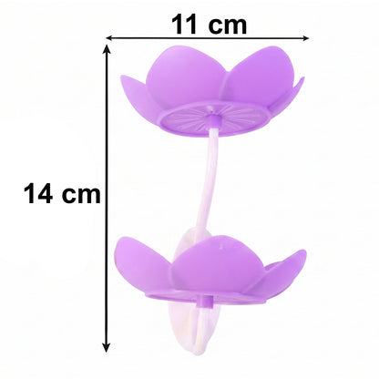Wukusy flower-shaped double layer plastic soap dish, wall-mounted holder with two compartments for bathroom organization.