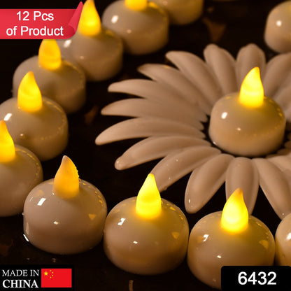 Set of 12 Wukusy flameless floating candles with battery-operated tea lights, ideal for wedding or home decorative use.