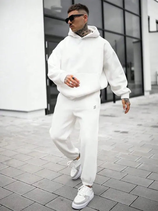 Trending Drpshippr men's hoodie and sweatpants co-ord set, stylish sweatshirt and matching pants for a modern casual look.