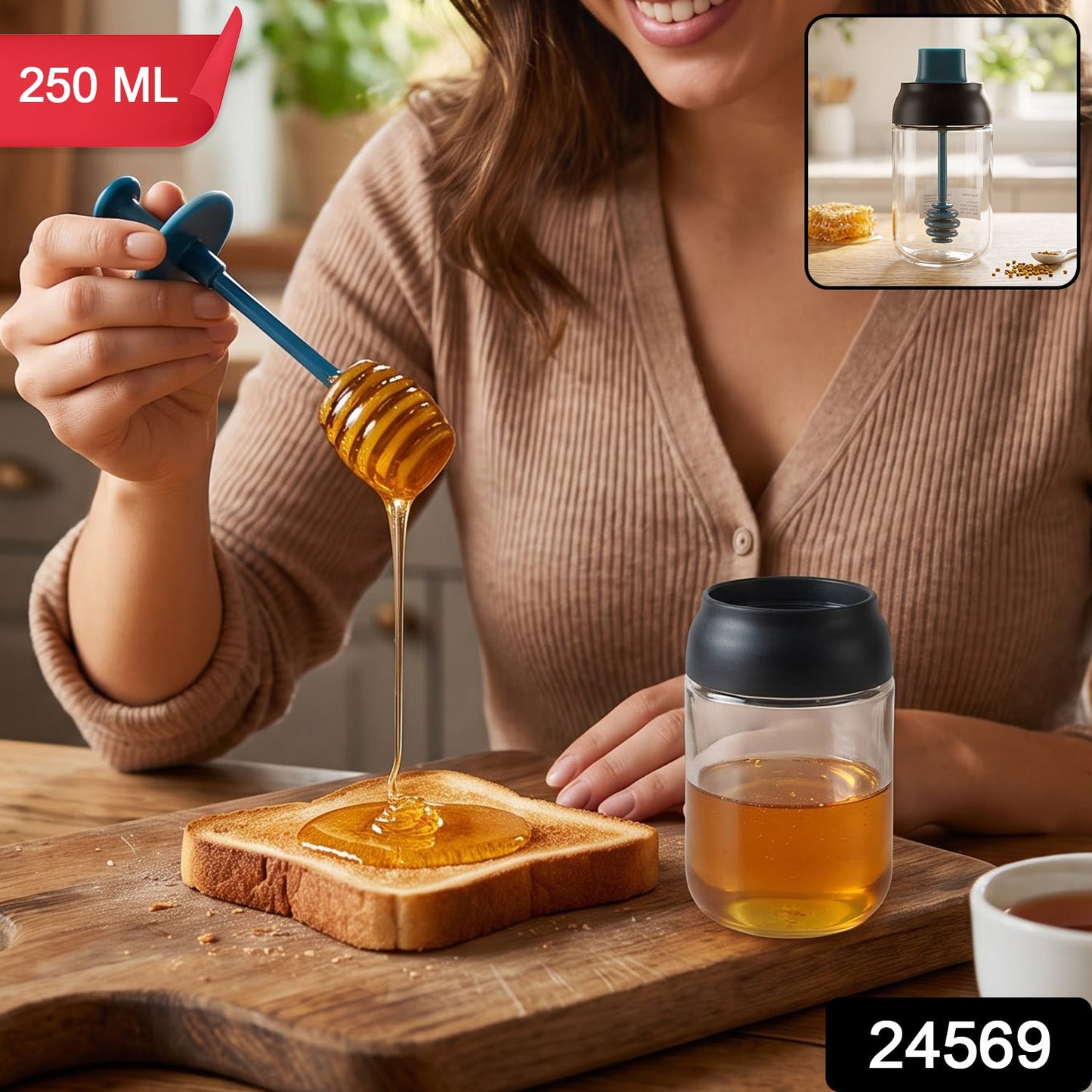 Glass Oil Dispenser Bottle With Brush Applicator 250 Ml For Home Kitchen (1 Pc)
