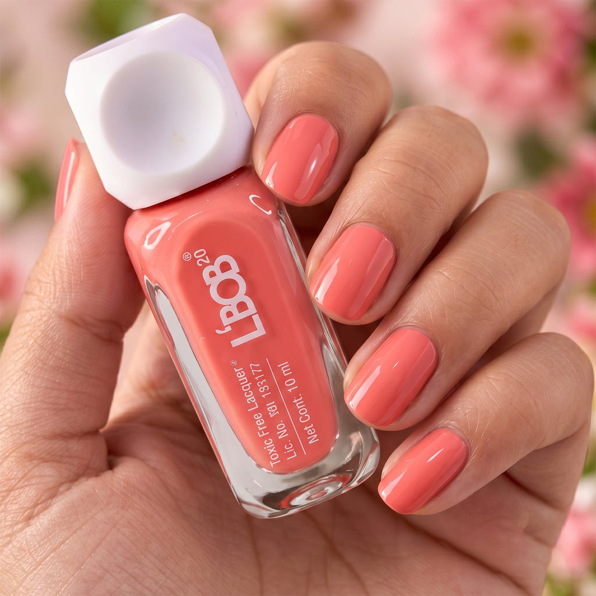 Peach Coral Colour Nail Polish With Matte Finish  Brush Applicator (10 Ml)