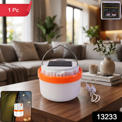 Solar Rechargeable Led Emergency Light Portable Camping Lantern Lamp (1 Pc)