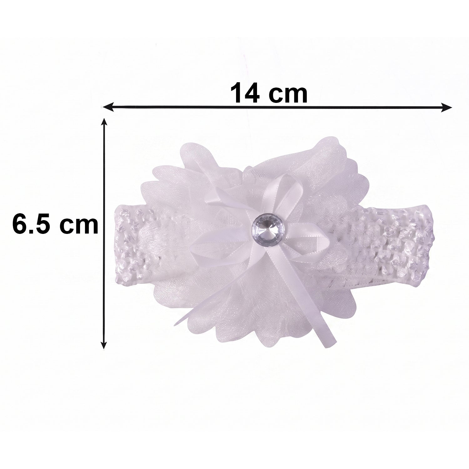 Soft Elastic Baby Hair Headband With Floral Lace Design (1 Pc Mix Design)