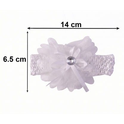 Soft Elastic Baby Hair Headband With Floral Lace Design (1 Pc Mix Design)