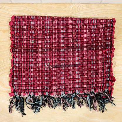Decorative Woven Floor Mat With Check Pattern And Tassel Fringe For Doors (1 Pc)