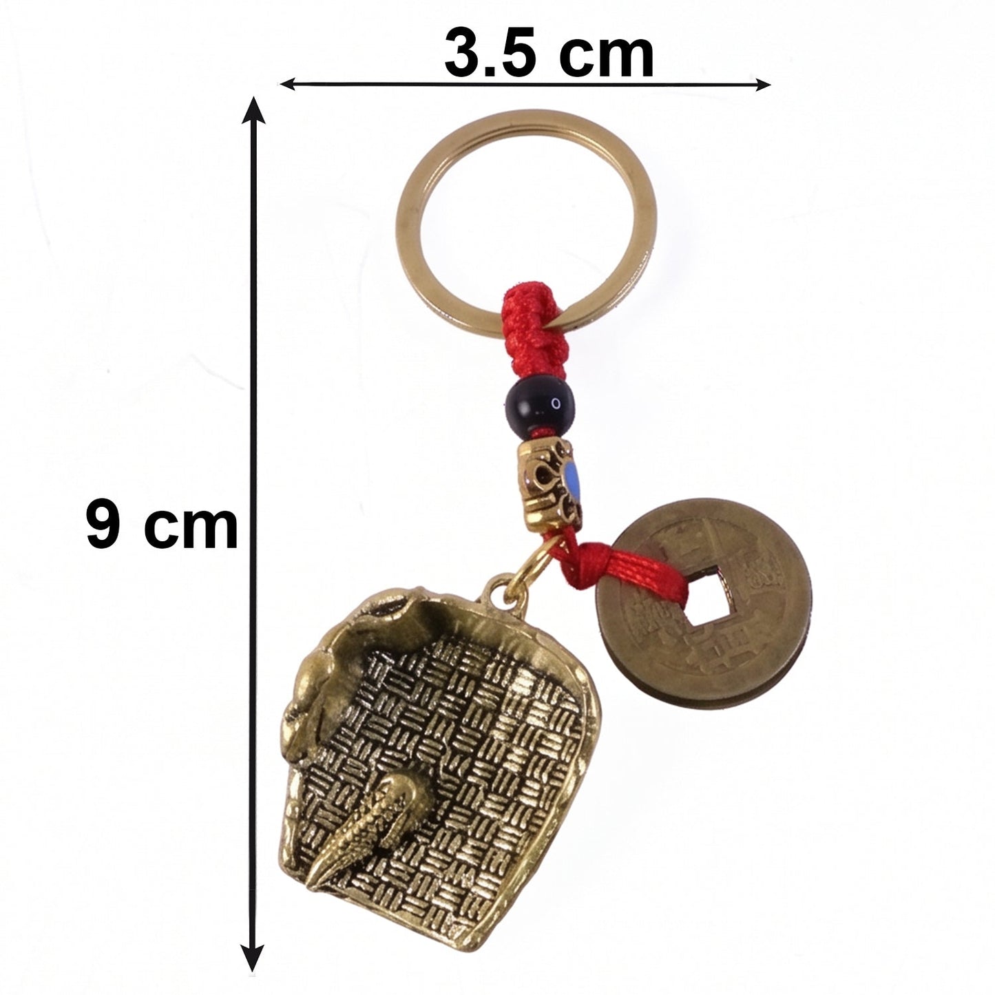 Copper Plated Dustpan Pendant Keychain Feng Shui Lucky Coin Bag Charm (1 Pc)