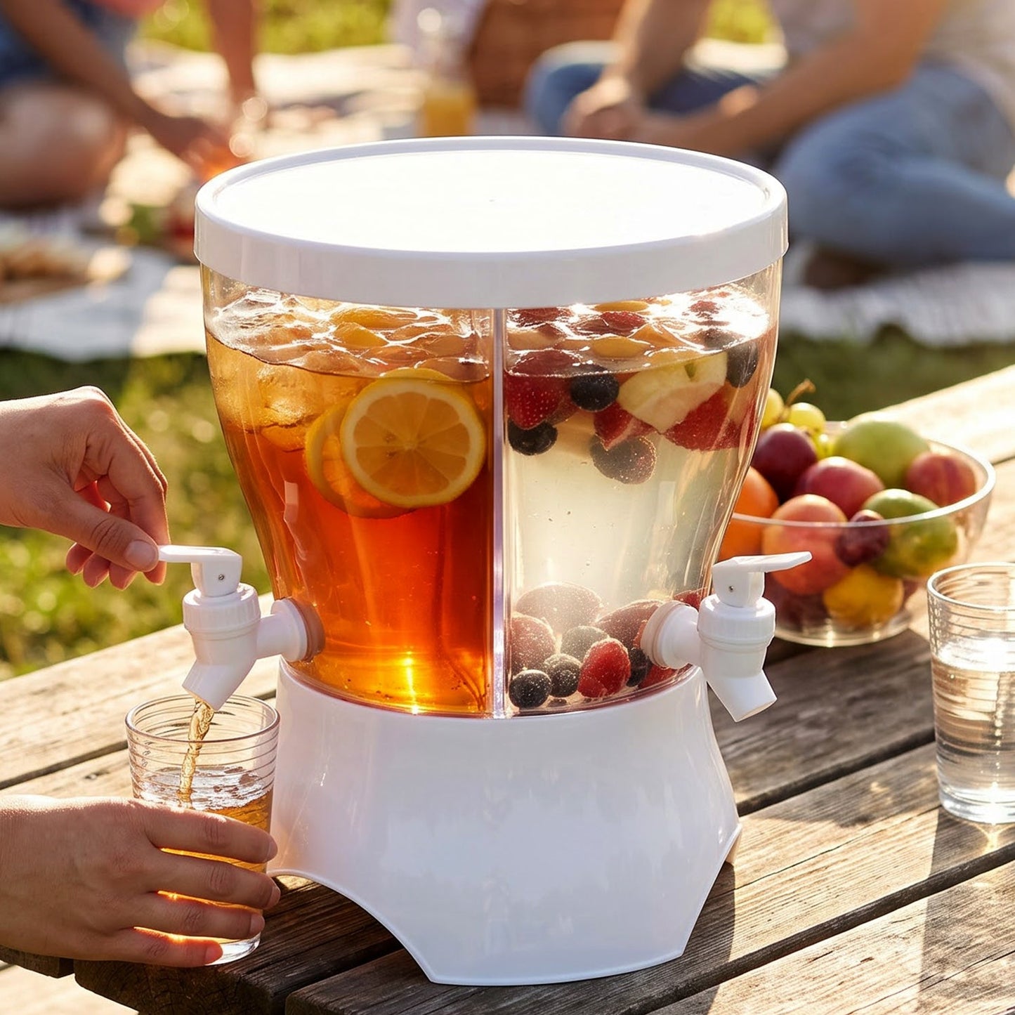 Plastic Cold Water Storage Dispenser Kettle With Dual Taps For Home Use (1 Pc)