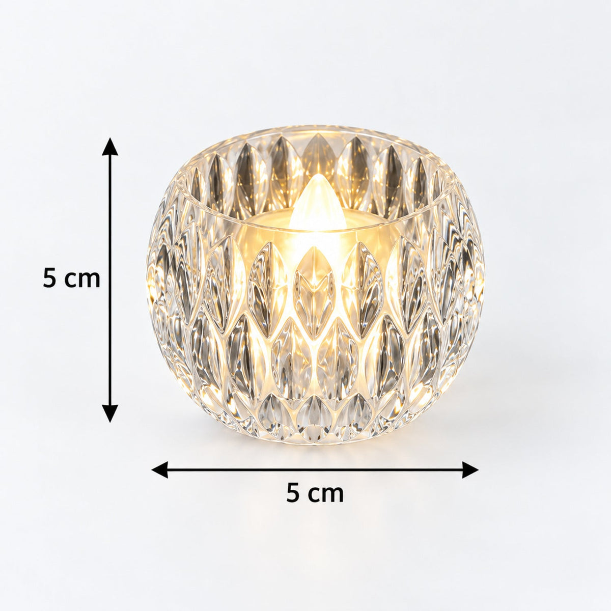 Wukusy crystal style LED decorative candles, 5-piece set for festive tabletop decor