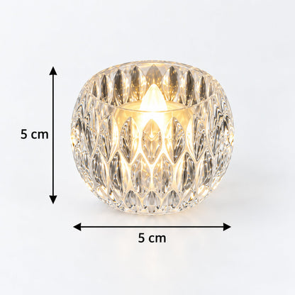 Wukusy crystal style LED decorative candles, 5-piece set for festive tabletop decor