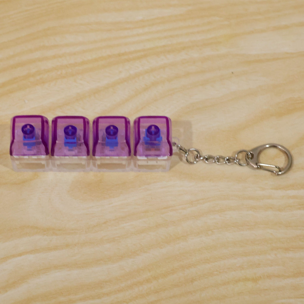 Keyboard Switch Clicky Keychain With Four Keys And Metal Clasp For Bags (1 Pc)