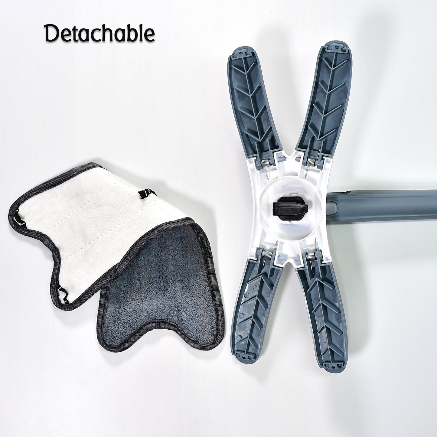 Wukusy 4874 X Shape microfiber flat mop with flexible 360° head, wet and dry cleaning, includes super-absorbent microfiber pads.
