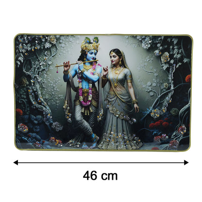 Divine Radha Krishna Flute Art Wall Frame (1 Pc 45x30 Cm)