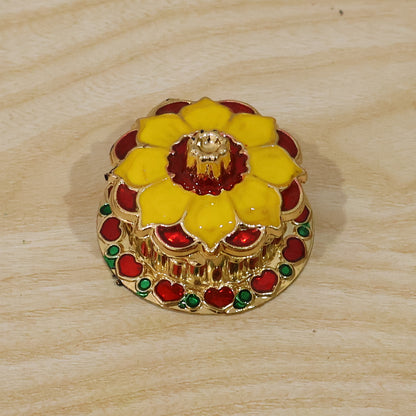 Decorative Golden Kankavati Kumkum Box Traditional Sindoor Holder Pooja (1 Pc)