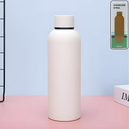 Stainless Steel Double Wall Vacuum-insulated Drink Water (White  500 Ml Approx)