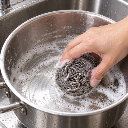 Wukusy 12-piece steel scrubbers for cleaning metal utensils, pots, and pans