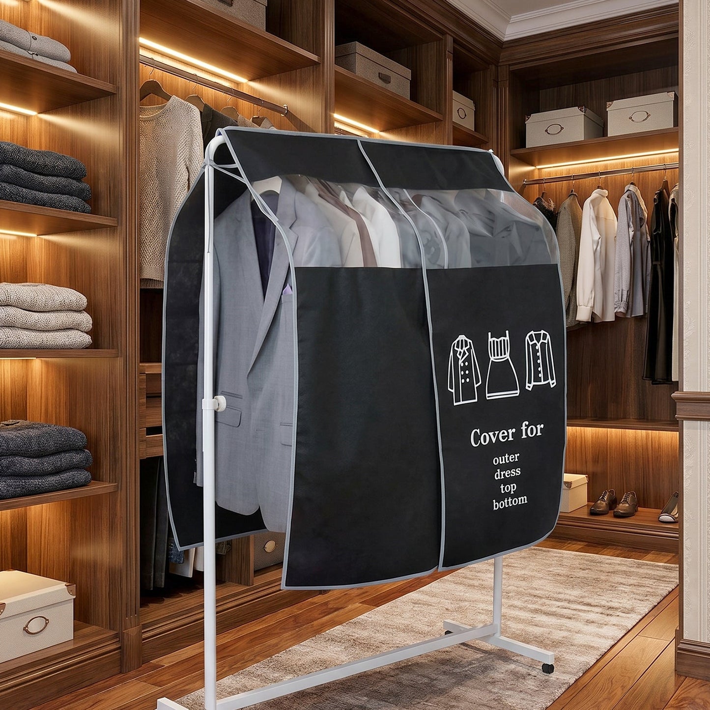 Hanging Garment Dust Cover  Keeps Clothes Neat  Dust-free