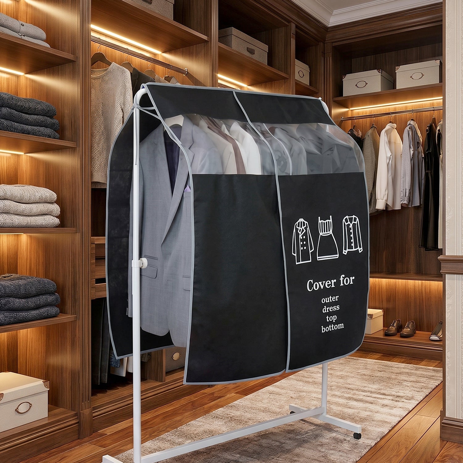 Hanging Garment Dust Cover  Keeps Clothes Neat  Dust-free