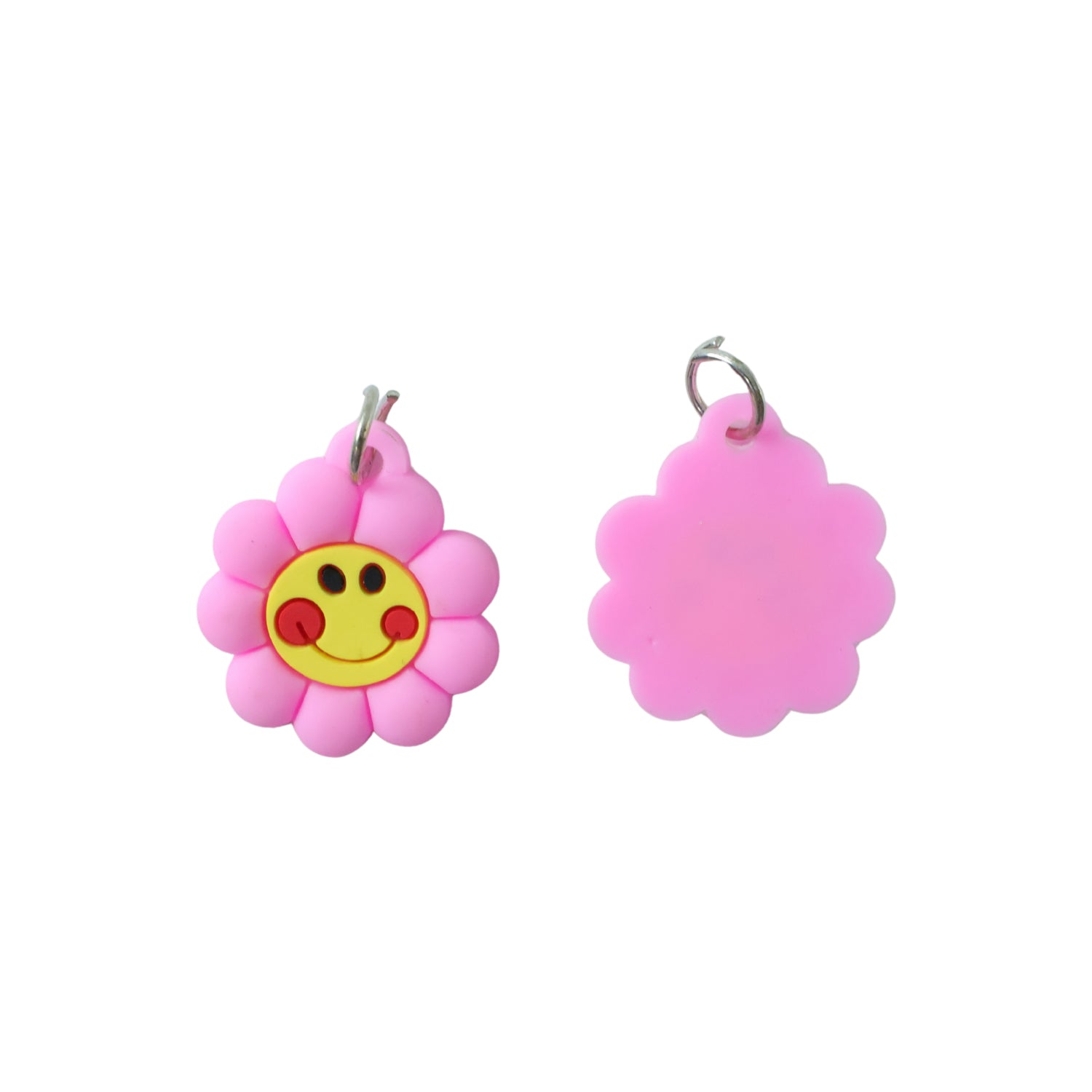 Cute Smiley Flower Shape Bag Charm Keychain Set (10 Pc)