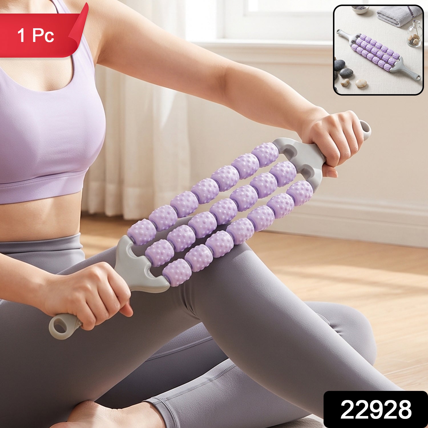 Handheld Muscle Roller Massage Stick For Legs Thighs And Muscle Recovery (1 Pc)