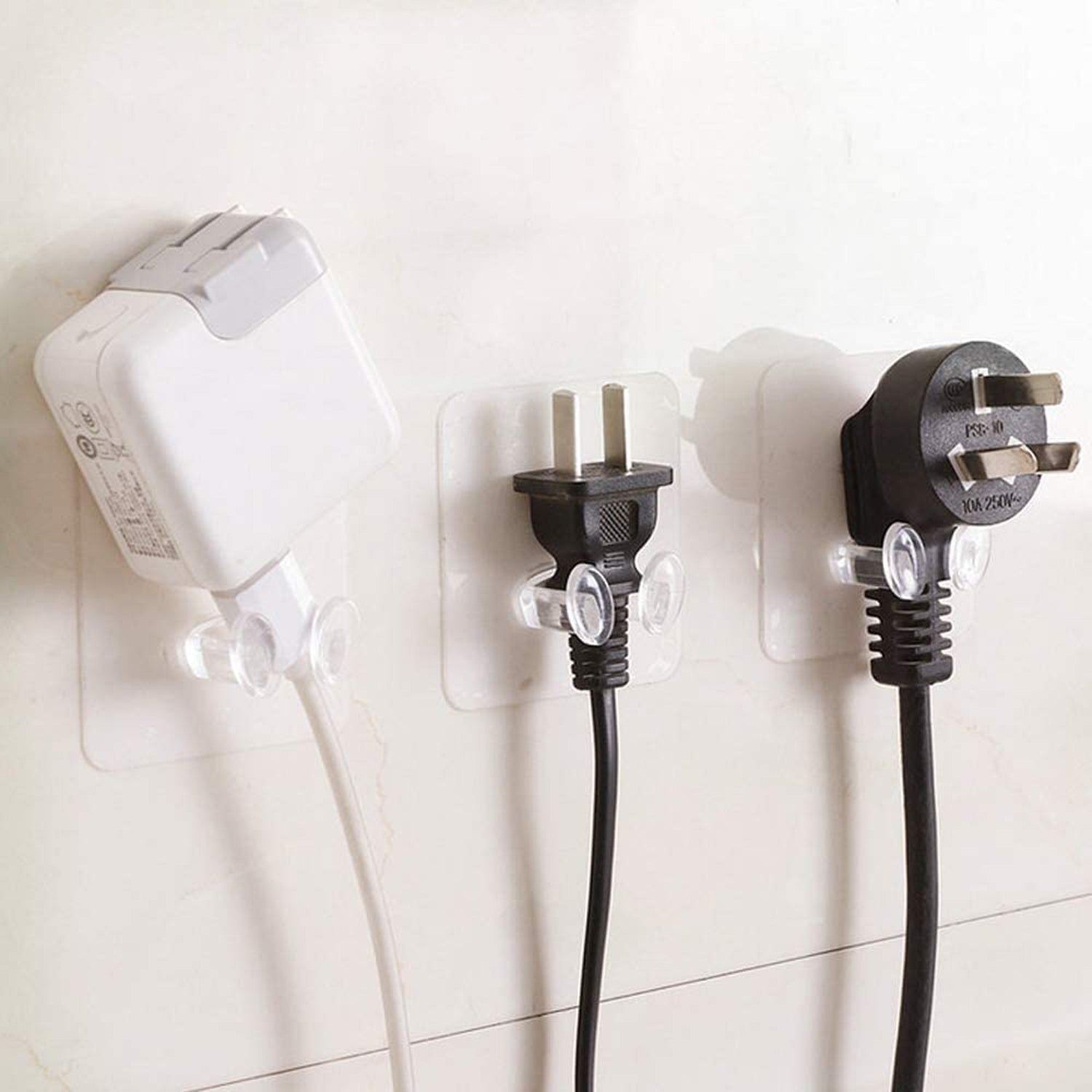 Adhesive Plastic Wall Hook Self Stick Hanger Strong Hold (5 Pc)
