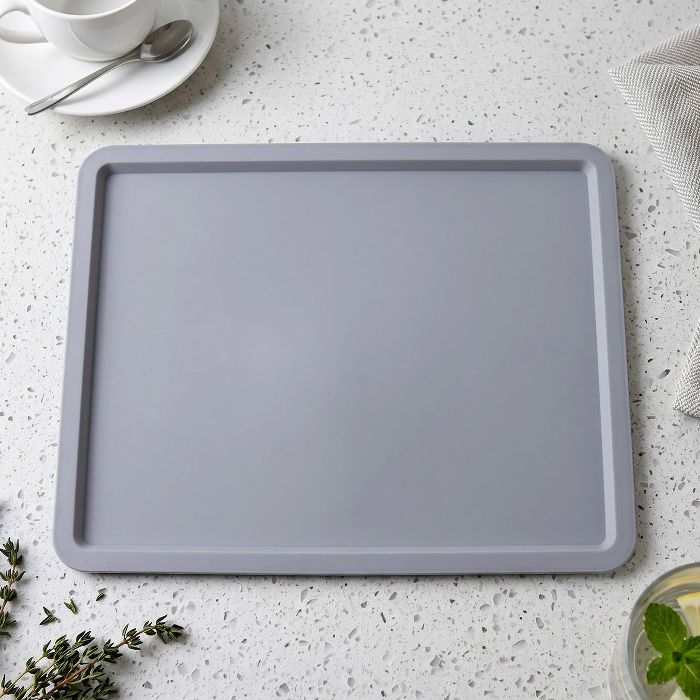 Multipurpose Rectangular Plastic Tea Serving Tray For Home And Kitchen Use (1 Pc)