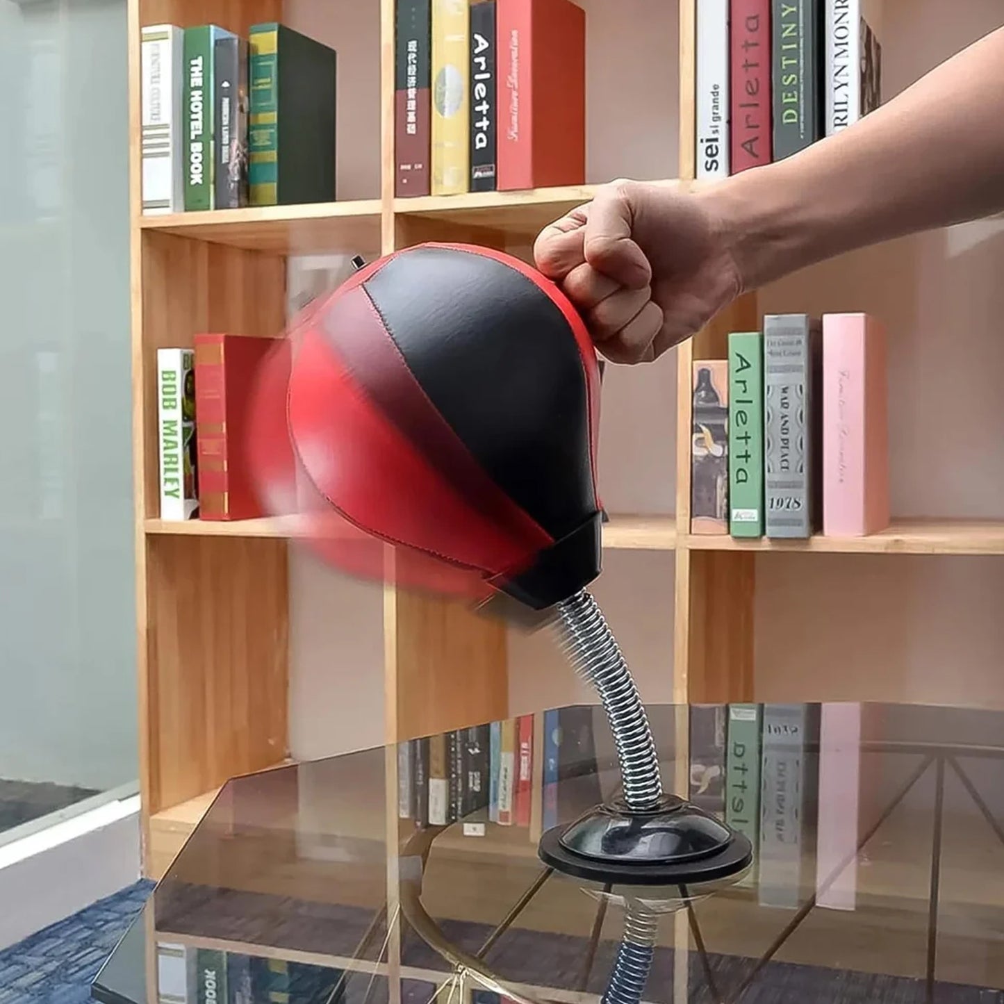 Inflatable Desktop Punching Bag With Air Pump (1 Pc)