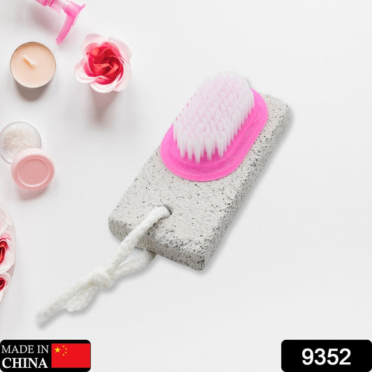 Wukusy Hand and Foot Brush with pumice stone for removing dead skin and calluses, pedicure foot scrubber for smooth skin.