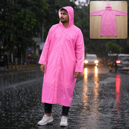 Eva Hooded Long Rain Coat  Monsoon Wear For Men  Women