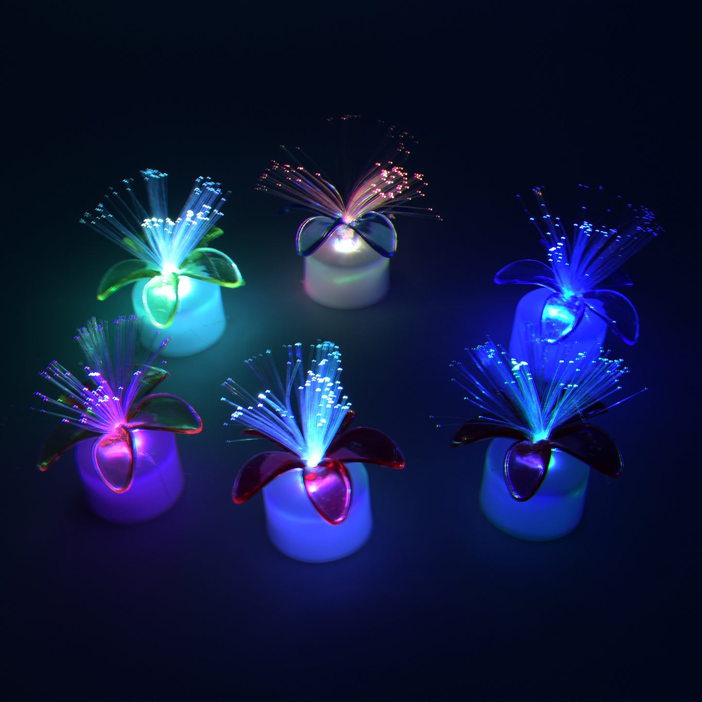 6237a Fiber Optic Light Mini Color Change Led Table Centerpieces  Light Up Candle - Pack Of 6