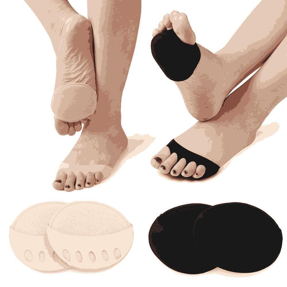 Invisible fashion women's ruffle wave toe pad inserts and five-toe socks for comfortable forefoot support and improved fit.