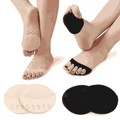 Invisible fashion women's ruffle wave toe pad inserts and five-toe socks for comfortable forefoot support and improved fit.