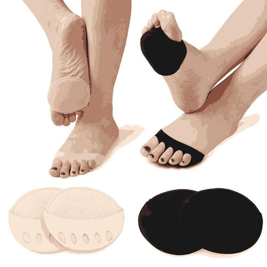 Invisible fashion women's ruffle wave toe pad inserts and five-toe socks for comfortable forefoot support and improved fit.