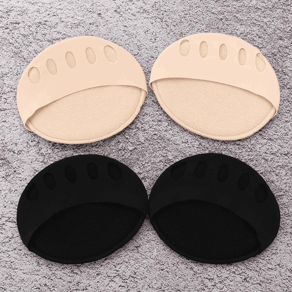 Invisible women's ruffle wave toe pad inserts with five-toe design, forefoot half insoles, and socks for comfort.