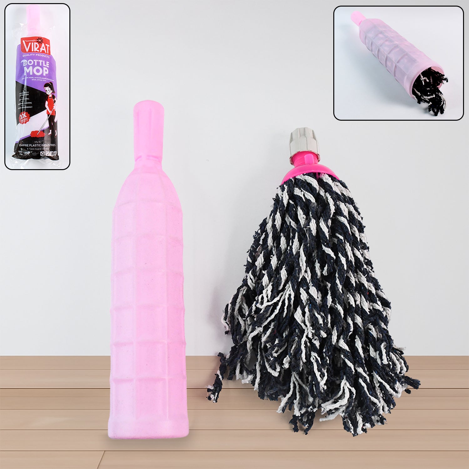 Heavy-duty Floor Cleaning Bottle Mop Refill With Durable Plastic Bottle