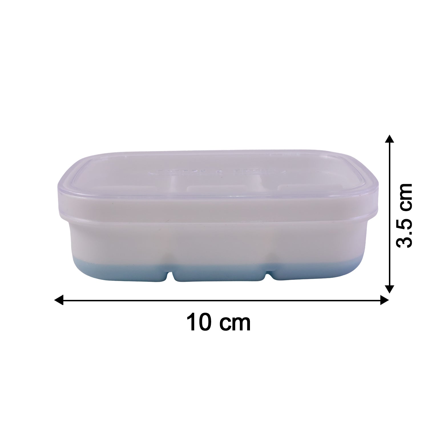 Mini plastic ice cube tray by Wukusy with six cavities for making compact ice cubes for beverages.