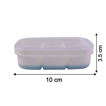 Mini plastic ice cube tray by Wukusy with six cavities for making compact ice cubes for beverages.