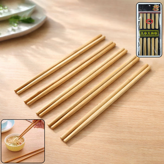 Wukusy premium reusable bamboo chopsticks set with five pairs, eco-friendly and natural wood finish for Asian cuisine dining.