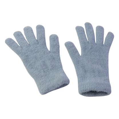 Pair of Wukusy ultra soft fleece winter gloves for men and women, showing cozy, thick fleece material perfect for cold weather.