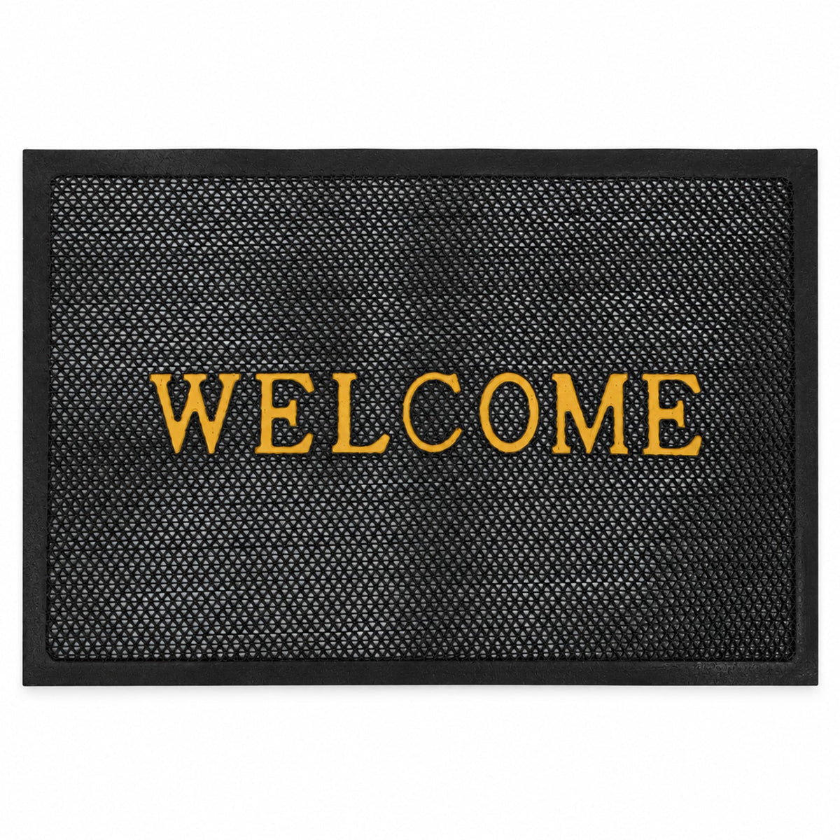Wukusy welcome door mat with textured mesh design in beige, measuring 57x37.5 cm, ideal for home entrance flooring.