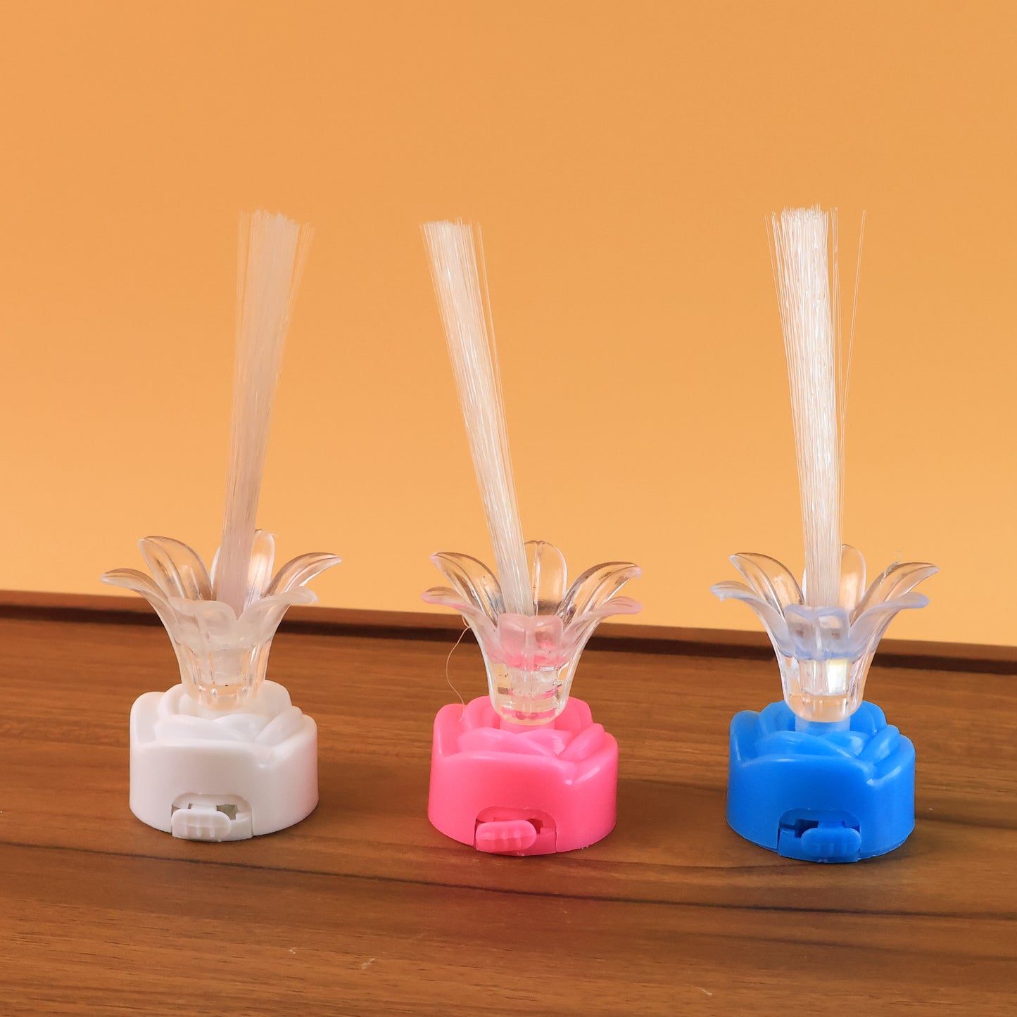 Multi-color Led Fiber Optic Flower Night Lamps (Mix Color  3 Pc)
