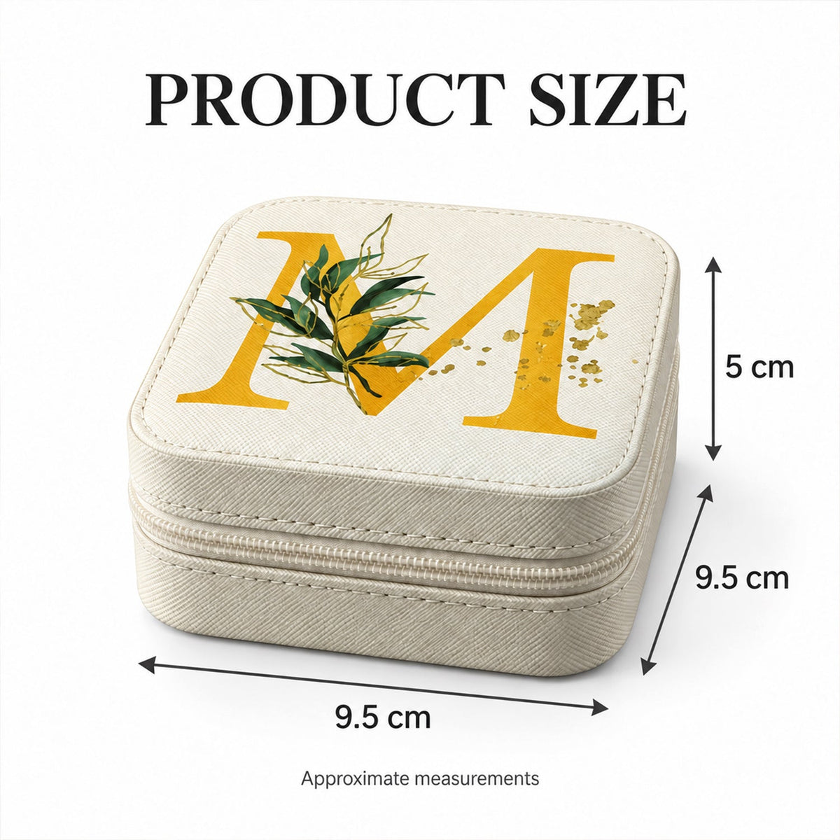 Mini Travel Jewellery Organizer Box With Ring Slots And Zip Closure (1 Pc)
