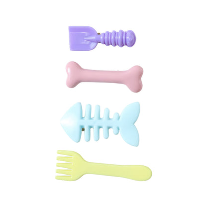 Set of four cute food-shaped hair clips by Wukusy, featuring colorful designs resembling various food items.