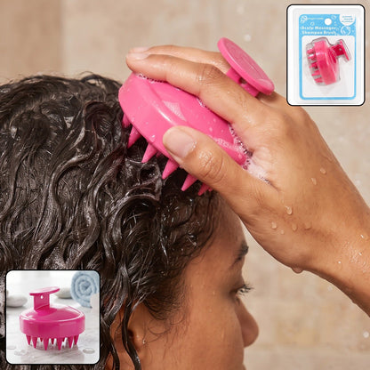 Silicone Scalp Massager Shampoo Brush With Grip For Hair Washing And Care (1 Pc)