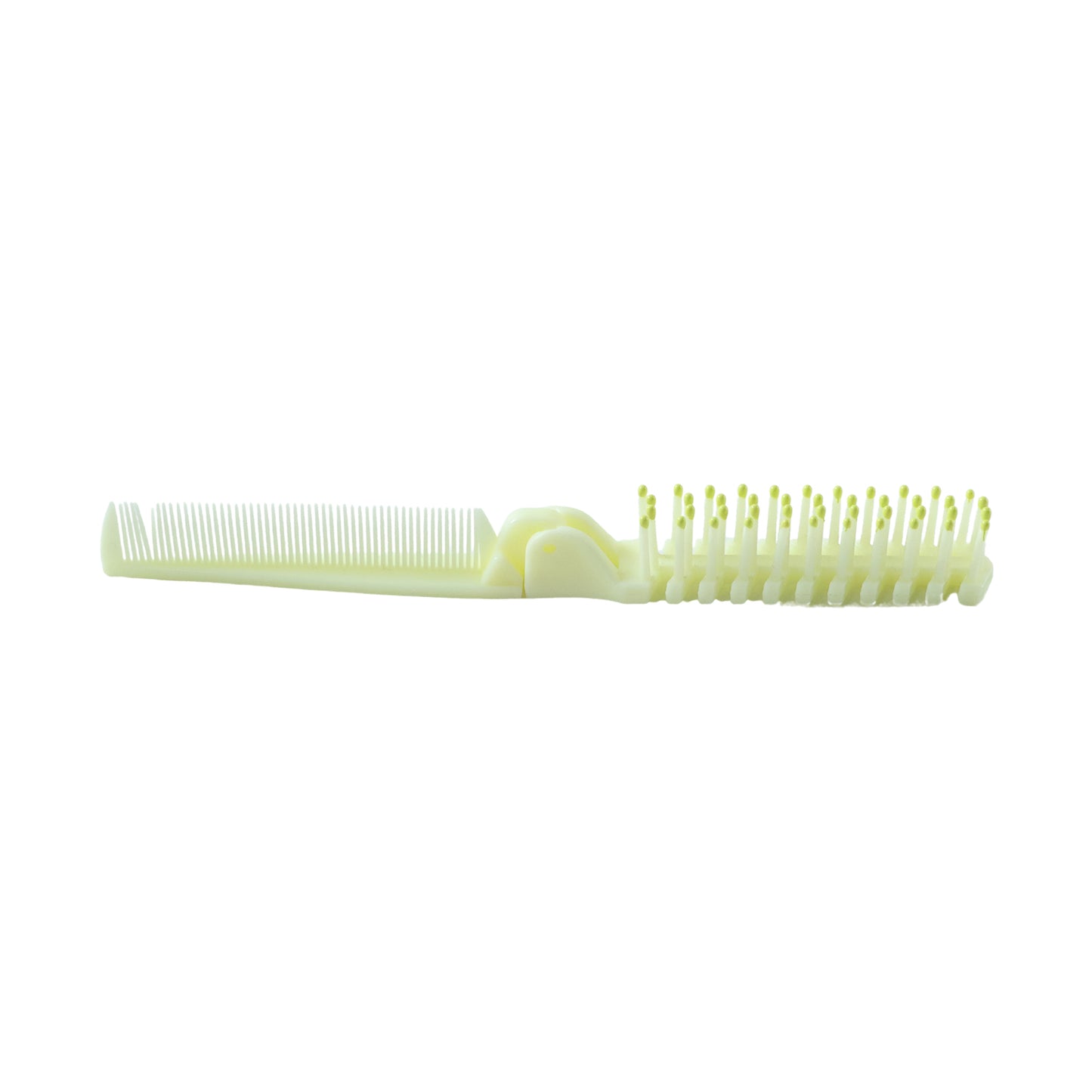 Wukusy 2-in-1 foldable hair comb with brush, compact and portable for easy styling and detangling.